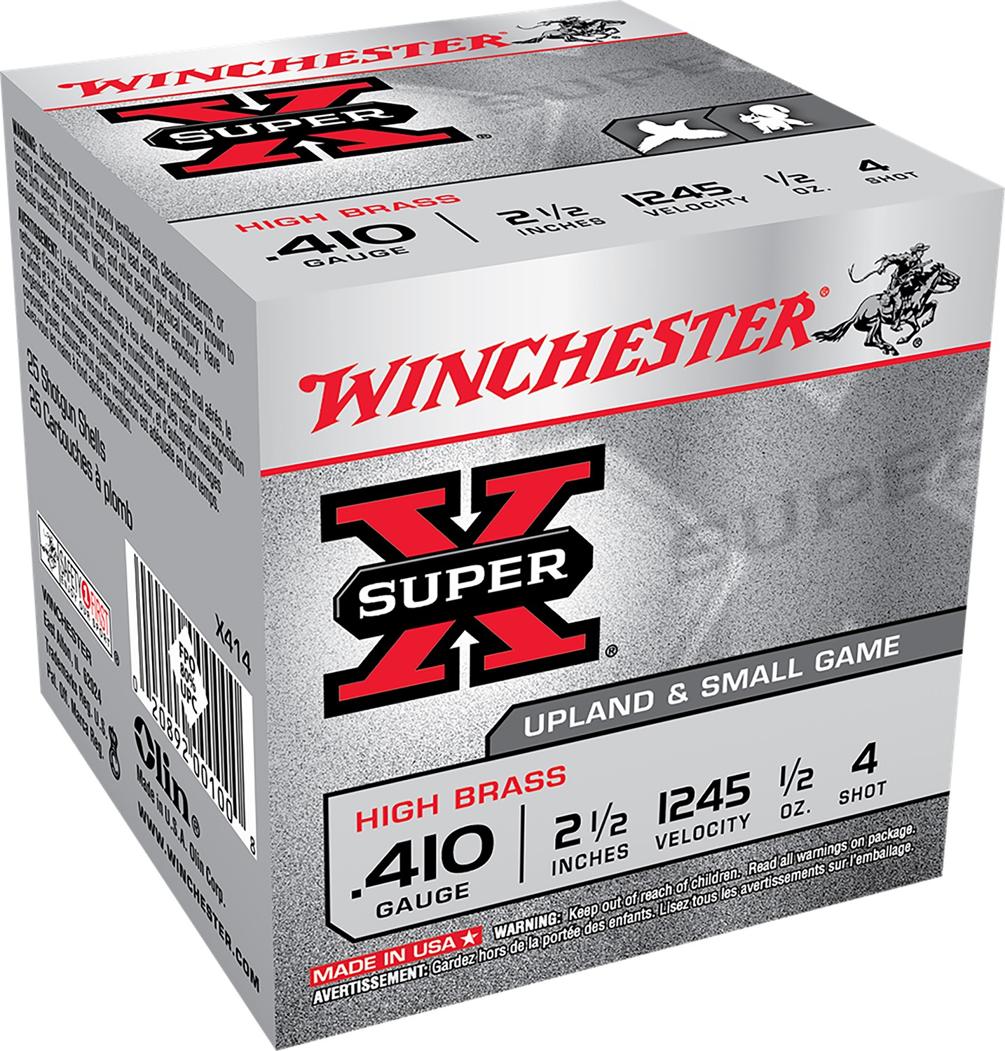 WINCHESTER #X414 410G 2.5" #4, 25RDS