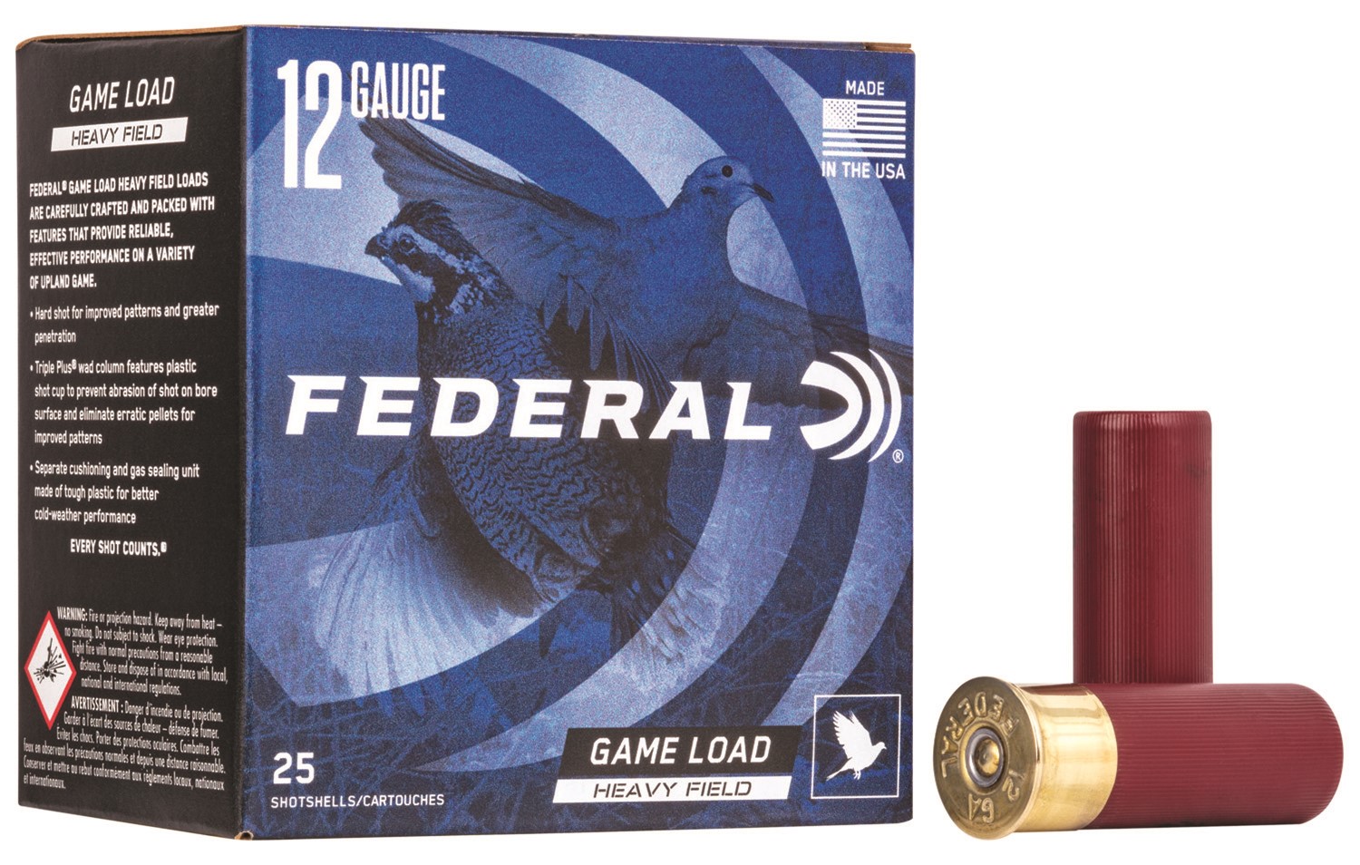 Federal H1234 Game-Shok Heavy Field 12 Gauge 2.75" 1 1/8 oz 4 Shot 25 Per Box/ 10 Cs