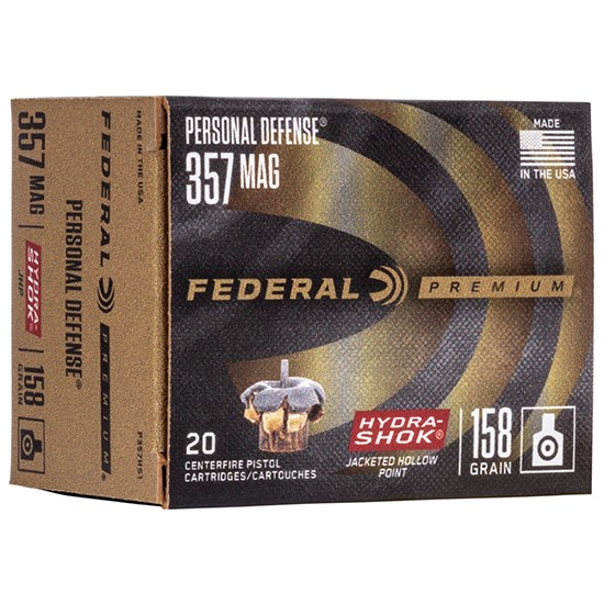 FEDERAL #P357HS1 357MAG, 158G HYDRASHOK JHP, 20RDS