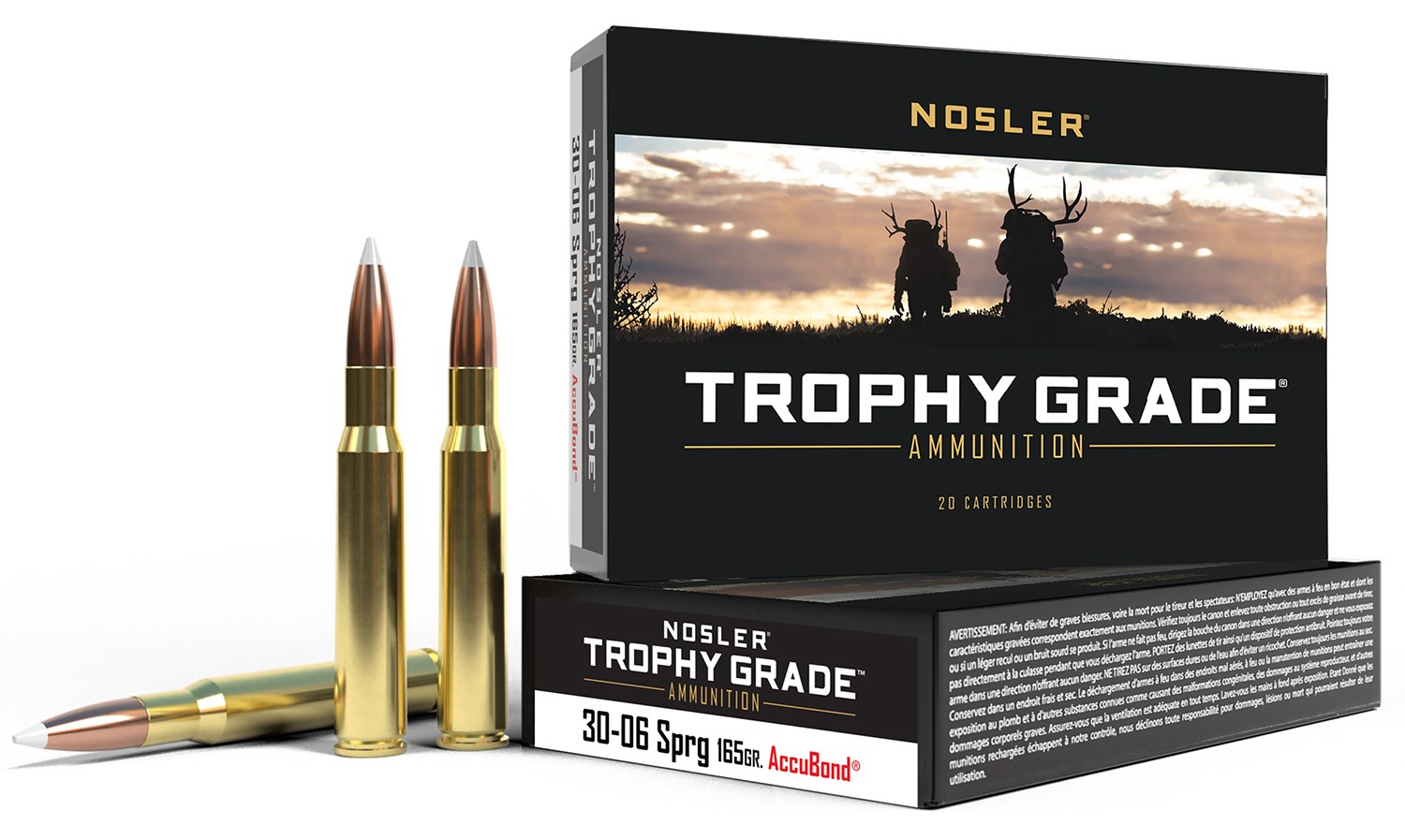 Nosler 60057 Trophy Grade 30-06Springfield 165gr Nosler AccuBond 20 Per Box/10 Case