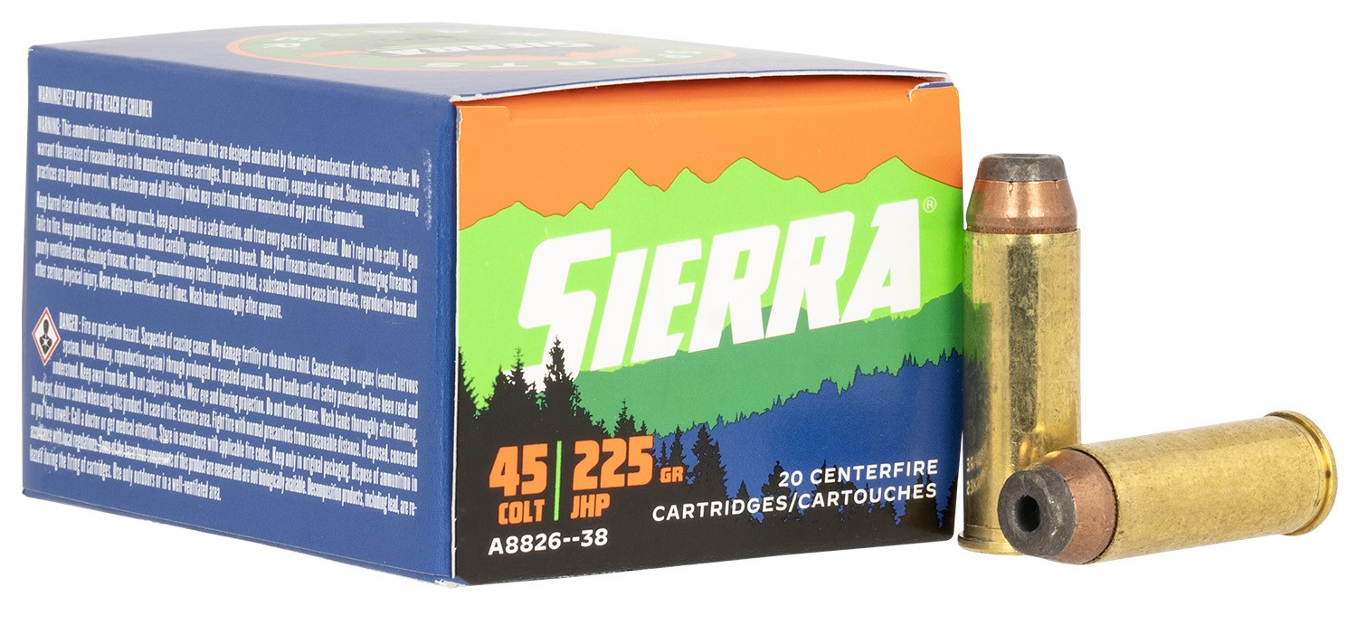 Sierra A882638 Outdoor Master 45 Colt 225 gr Jacket Hollow Point Sport Master/ 20 Per Box