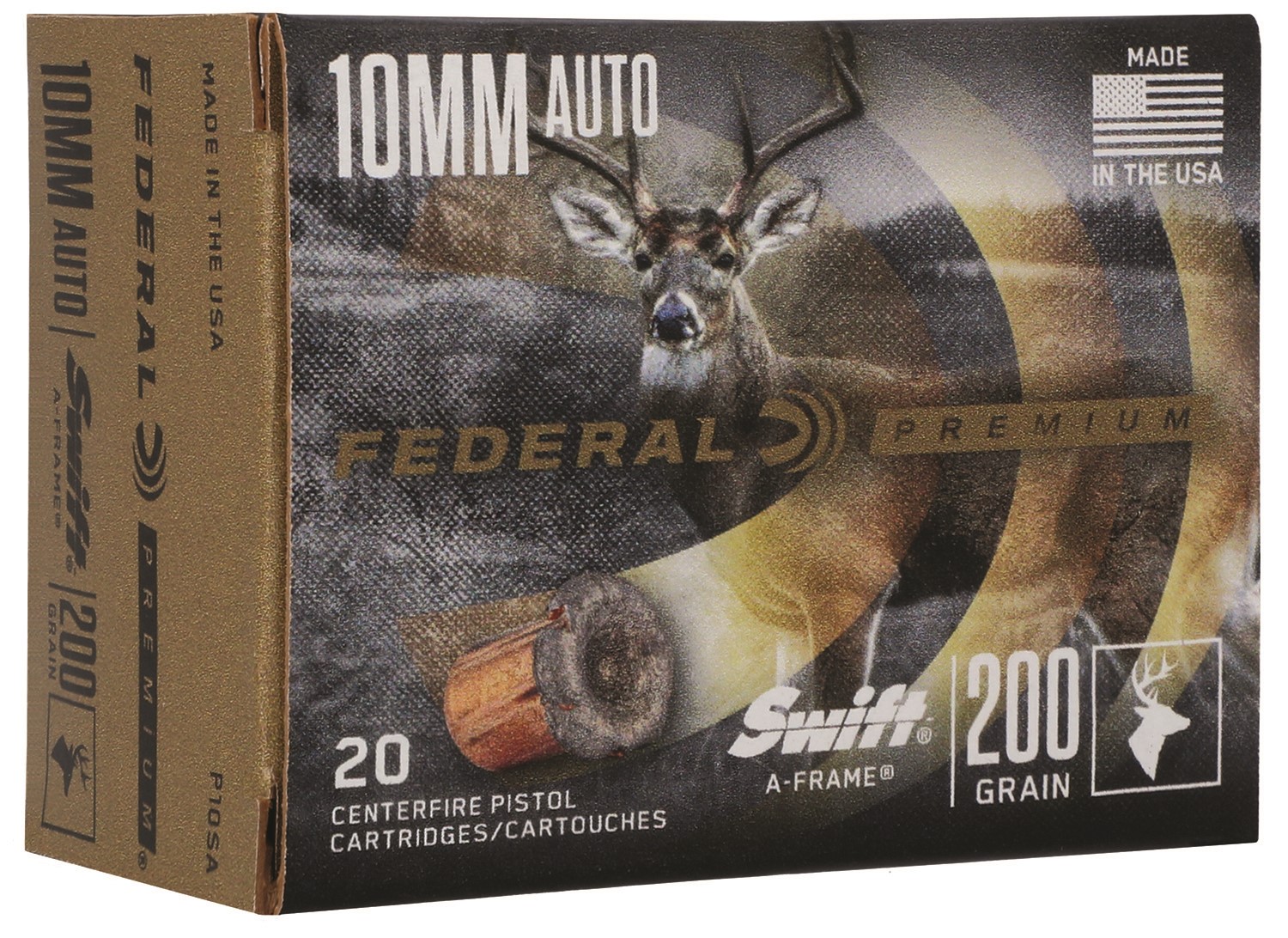 FEDERAL #P10SA 10MM 200GR SWIFT A FRAME, 20RDS