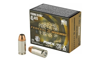 FEDERAL #PD45P1 PUNCH 45ACP 230G JHP, 20RDS FEDERAL #PD45P1 PUNCH 45ACP 230G JHP, 20RDS