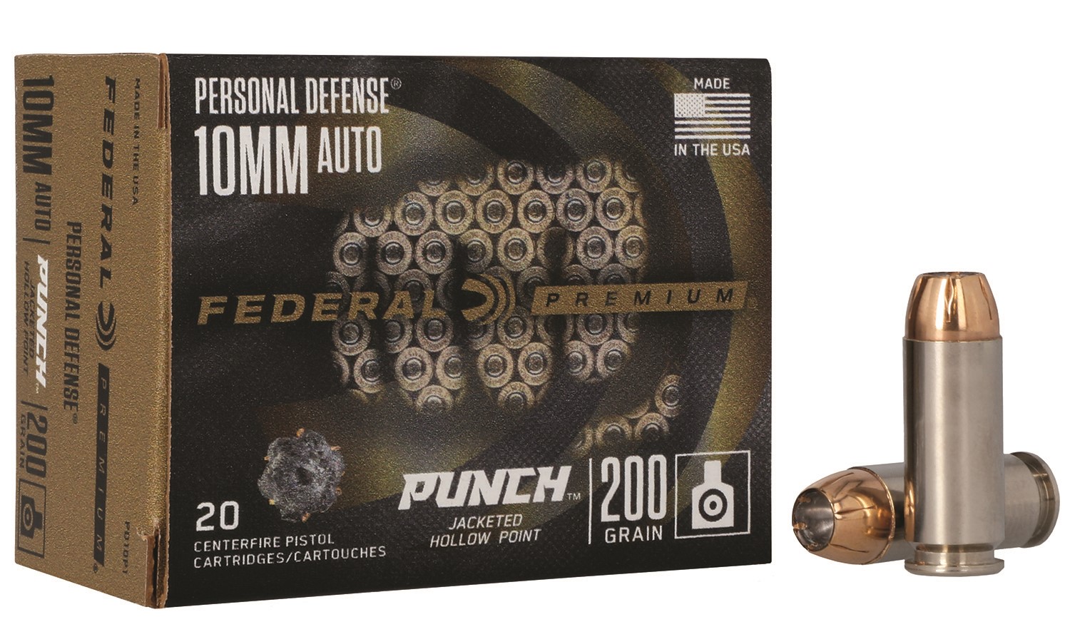 FEDERAL #PD10P1 10MM, PUNCH 200GR JHP, 20RDS