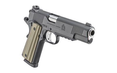 Springfield, Operator 1911, Semi-automatic Pistol, Full Size, Steel Frame, 9mm, 5" Match Grade Barrel, Cerakote Finish, Black, G10 VZ Grips, Tritium Front Sight With Tactical Rack White Dot Rear Sight, Ambidextrous Thumb Safety, 9 Rounds, 2 Magazines