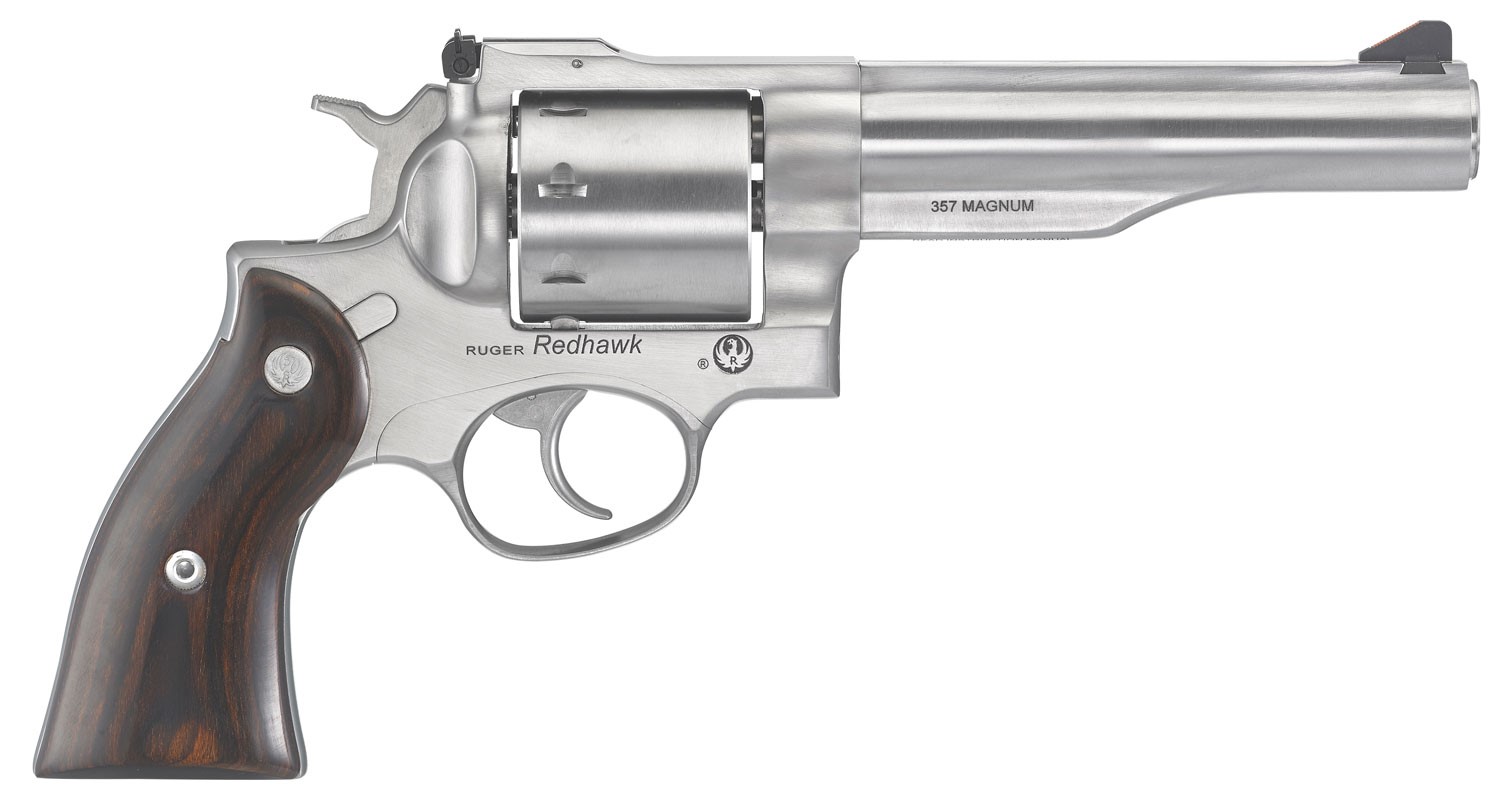 Ruger 5060 Redhawk 357 Mag 5.50" Barrel 8rd Triple-Locking Cylinder, Satin Stainless Steel, Hardwood Grip, Transfer Bar Safety