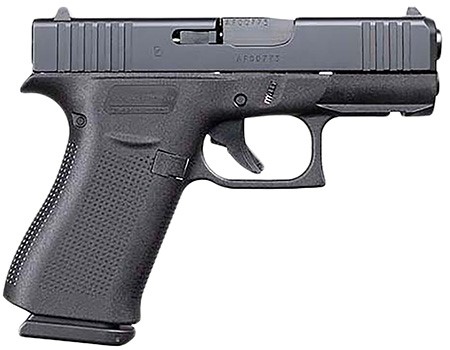 GLOCK, 43X, Striker Fired, Semi-automatic, Polymer Frame Pistol, Sub-Compact, 9MM, 3.41" Barrel, Glock Marksman Barrel, nDLC Finish, Black, No Finger Grooves, Fixed Sights, 10 Rounds, 2 Magazines, Front Rail