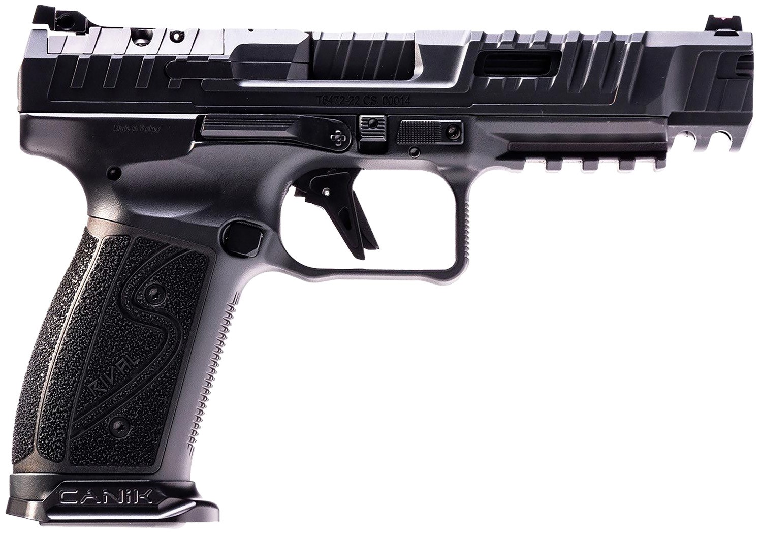 Canik HG7010N SFx Rival-S Full Size Frame 9mm Luger 18+1, 5" Black Steel Barrel, Dark Side Optic Ready/Serrated w/Ports Steel Slide, Frame w/Picatinny Rail, Ambidextrous