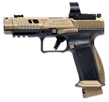 CANIK TTI COMBAT, 9MM, 4.6" BRONZE, 1-18RD, 2-21RD MAGS, OPTICS READY, MeCANIK M03 RED DOT