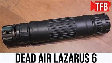 Dead Air Armament, Lazarus 6, Suppressor, 6MM/556 Nato/223 Remington, Cerakote Finish, Black, Includes 1/2x28 Xeno 3 Prong Flash Hider