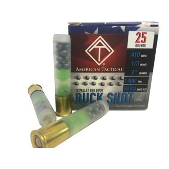 ATI BBB BUCK, .410GA, 12 PELLET, 1/3 OZ, 2.5", 250/CASE, 1440 FPS